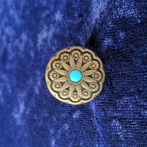New size 6.25 Southwestern ring with blue turquoise-like enamel
